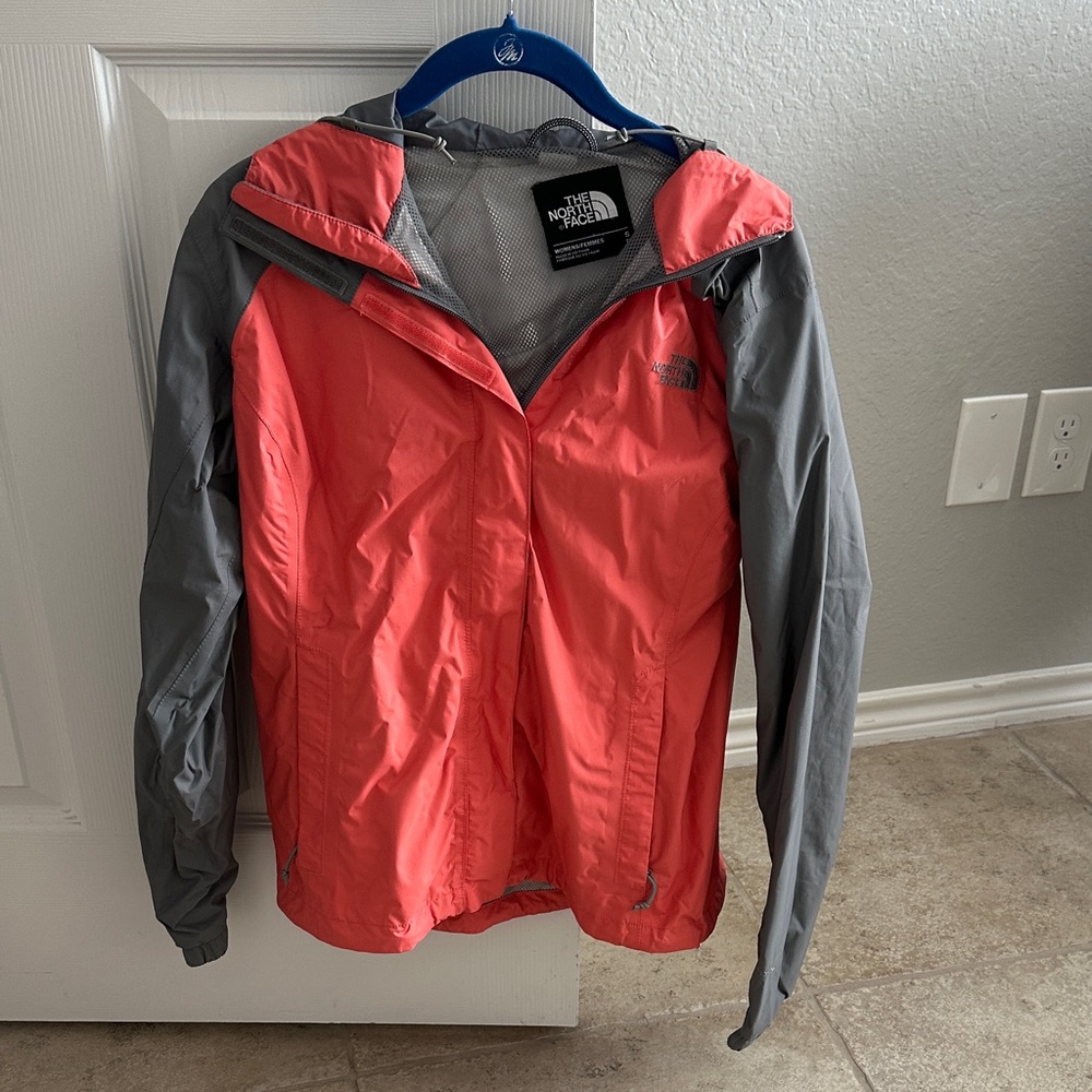 The North Face Corral pink and Gray Outdoor Rain Jacket